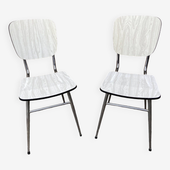 Paire de chaises en formica vintage 1960 mid-century