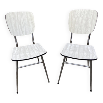 Pair of vintage formica chairs 1960 mid-century