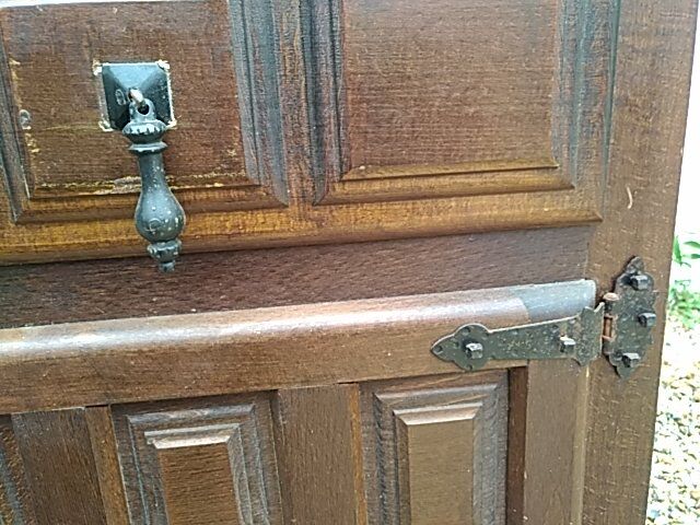 Low oak and wrought iron sideboard 18th/19th century