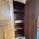 Brutalist wardrobe made of solid elm from Maison Regain, vintage 1970.
