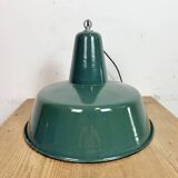 Large Industrial Petrol Enamel Factory Pendant Lamp, 1960s