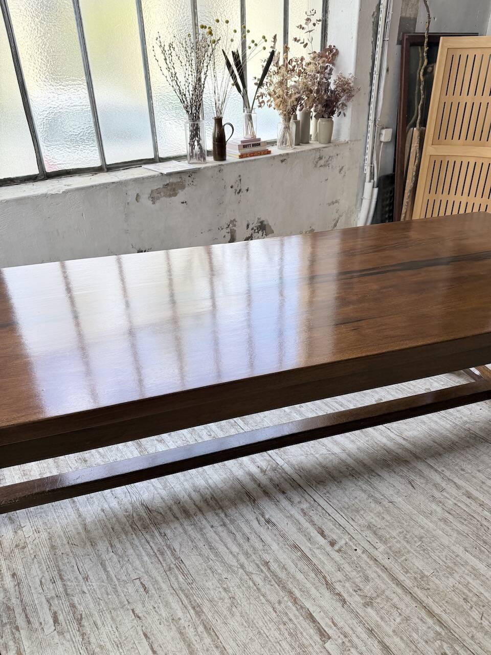Table de ferme campagne noyer massif XL 250cm