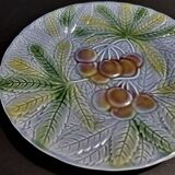 Cherry barbotine plate Salins les Bains 20th century