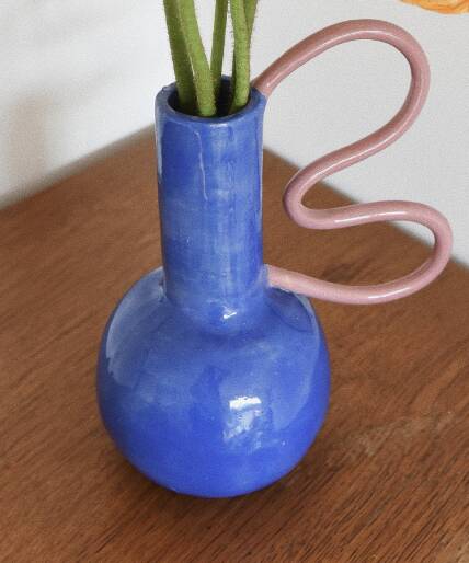 Blue and pink vase