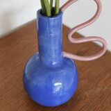 Vase bleu et rose