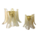 Set of 2 Clear-Gold “Petali” Murano Glass Wall Sconces in Vintage Style