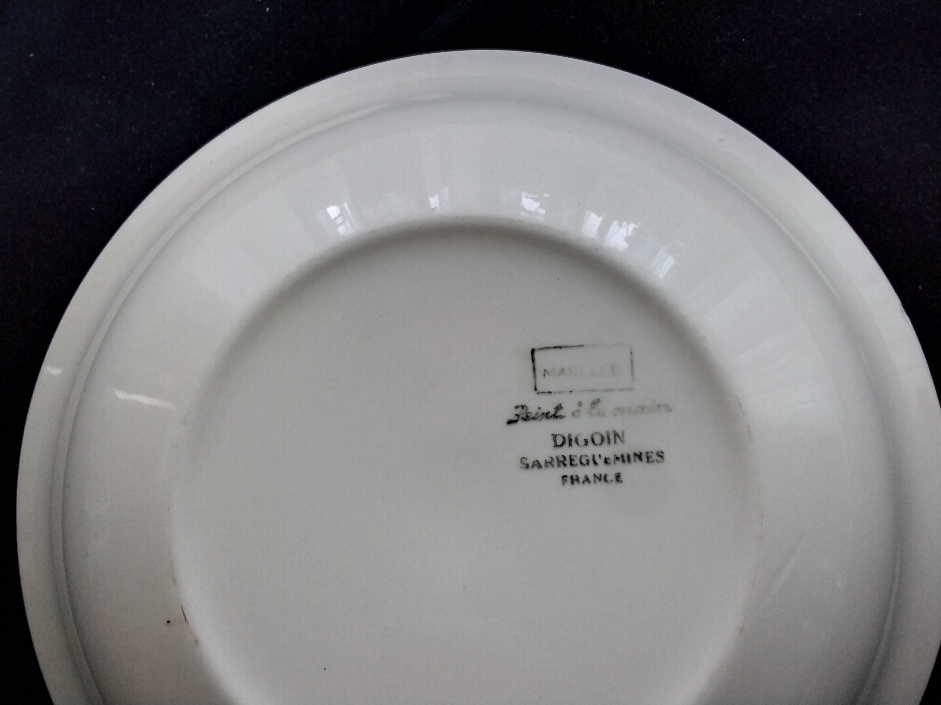 Set of 4 Digoin Sarreguemines soup plates