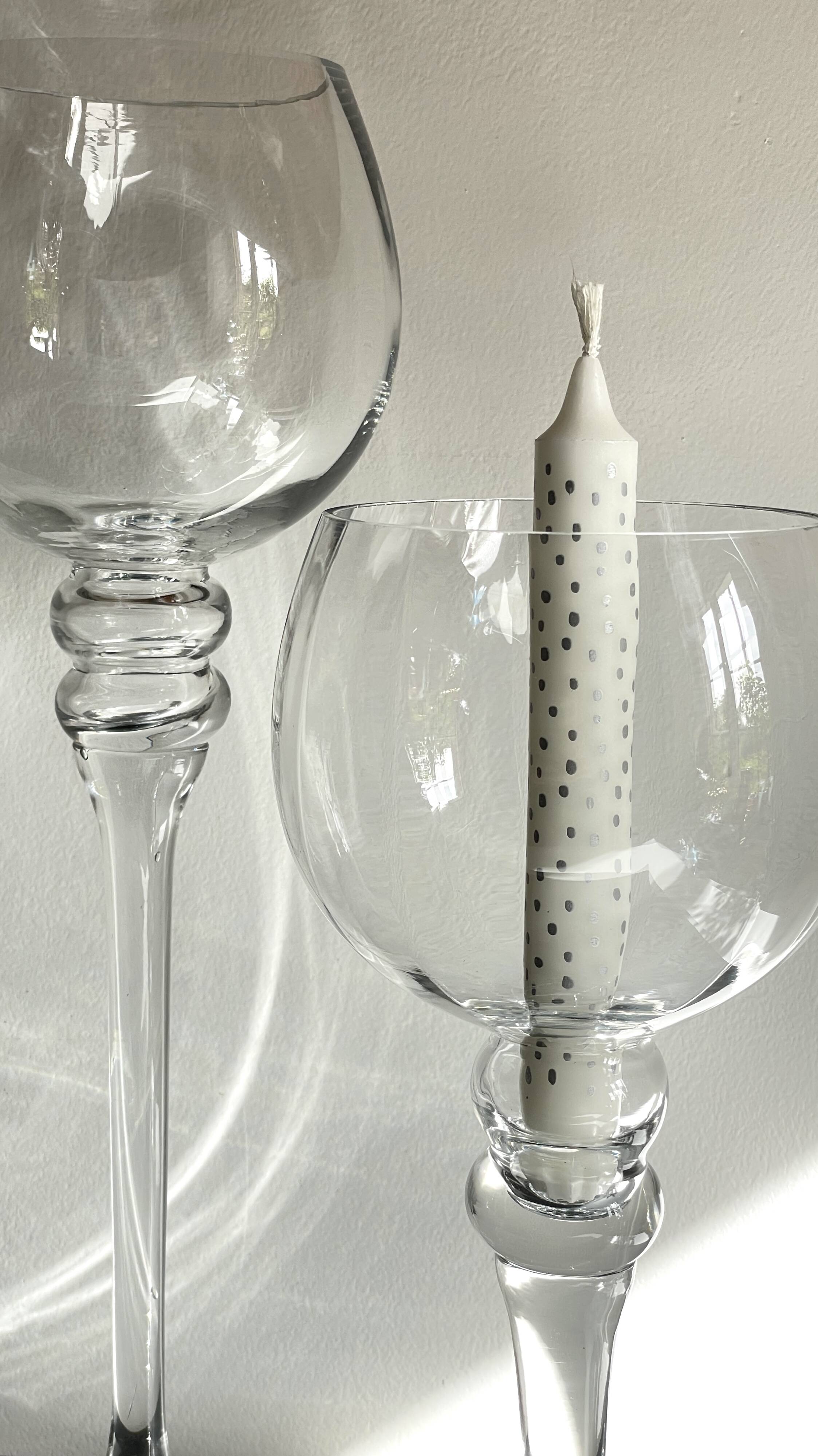 Duo of xl tealight holders in vintage crystal