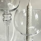 Duo of xl tealight holders in vintage crystal