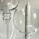 Duo of xl tealight holders in vintage crystal
