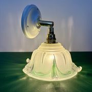 Vintage frosted glass lampshade wall light