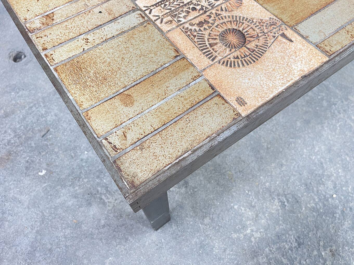 Roger Capron coffee table ocher tones