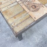 Table basse Roger Capron tons ocres