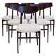Set of six mid-century Italian wooden dining chairs.
