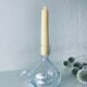 Blown crystal candle holder