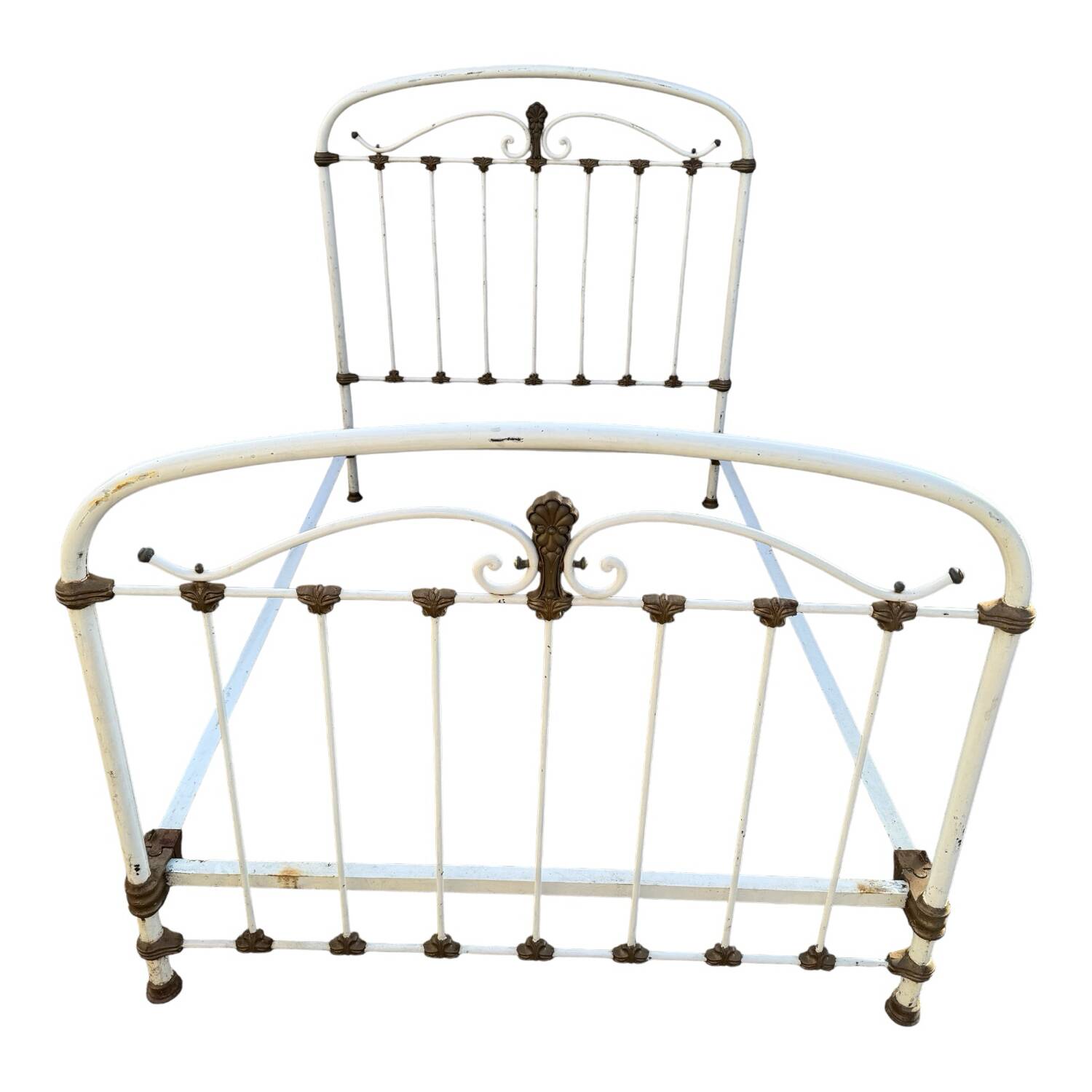 Antique wrought iron bed from the 1900s