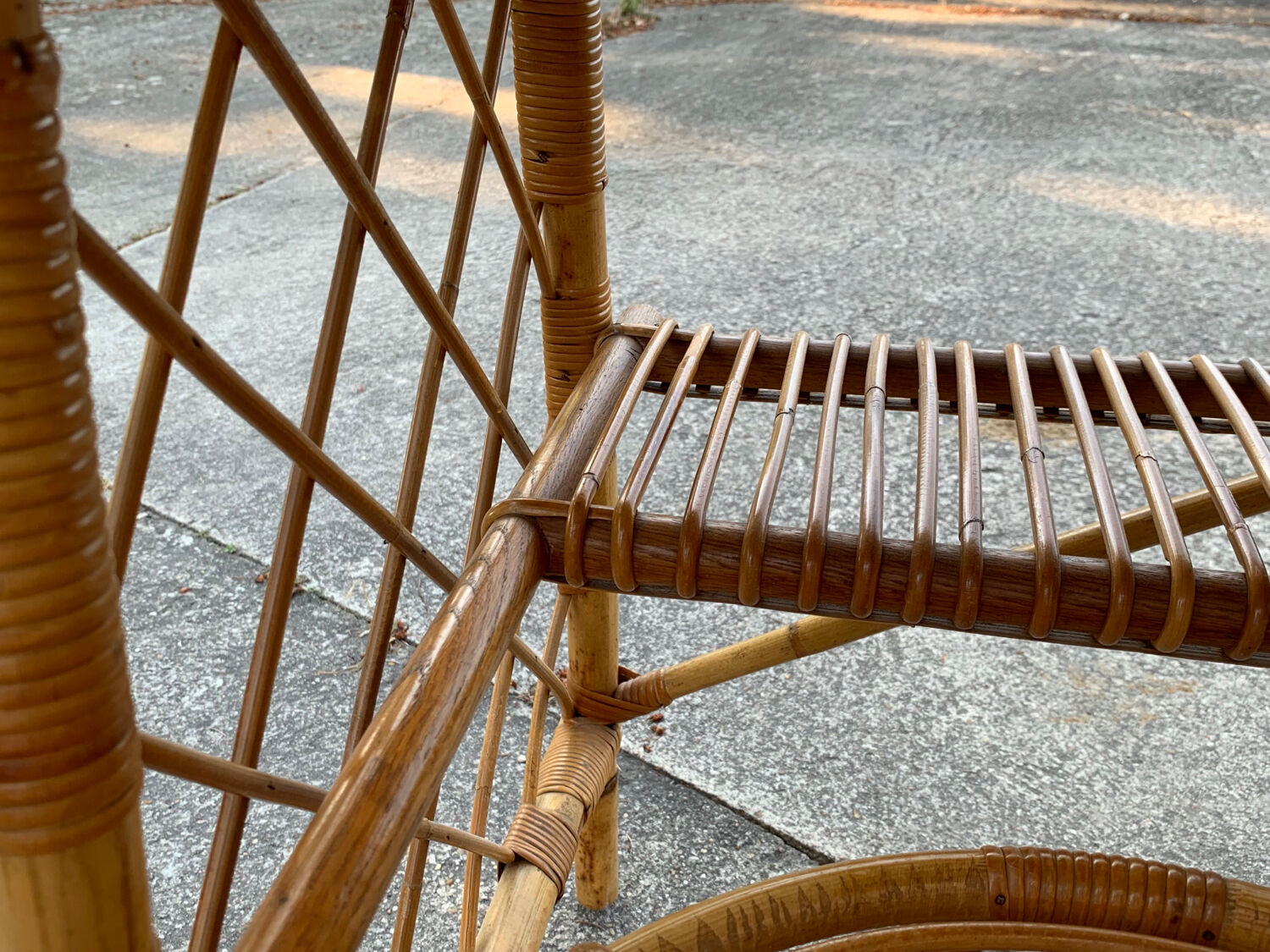 Rattan desk and chair 1960