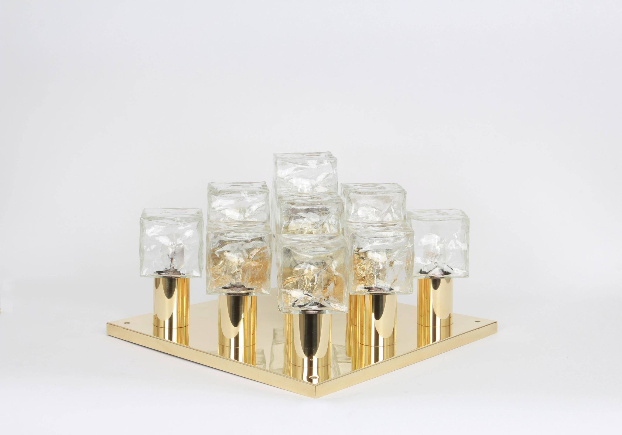 Large glass ice chandelier from Murano by Kalmar, Austria, 1960s.