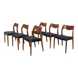 Mid-Century Model 71 Dining Chairs by Neils Moller, 1960s, Set of 6