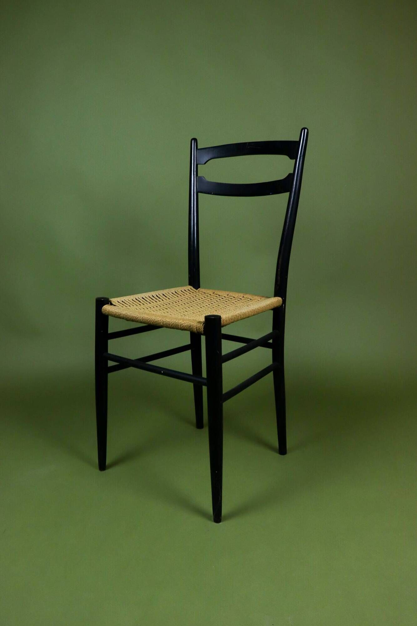 Vintage Italian cord chair from the 1960s by Gio Ponti.