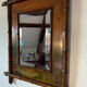 Bamboo wood mirror and 19th-century paintings