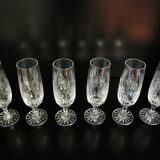 6 vintage crystal champagne flutes by etzel