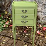 Pair of Louis XV style khaki bedside tables