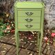 Pair of khaki bedside tables in Louis XV style