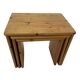 Tables gigognes vintage en bois de pin, tables d'appoint mimiset, lot de 3