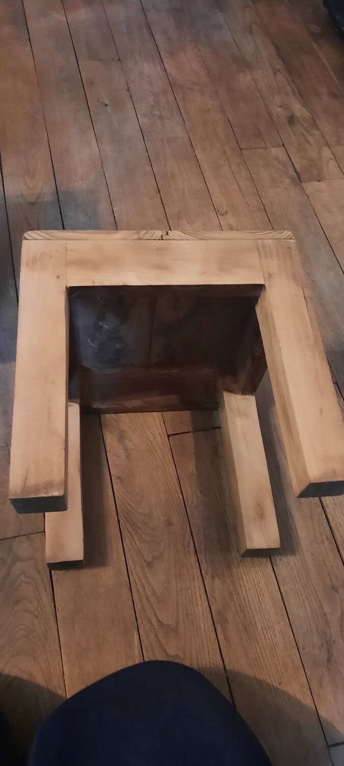 Brutalist wooden bedside tables