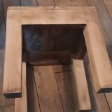 Brutalist wooden bedside tables