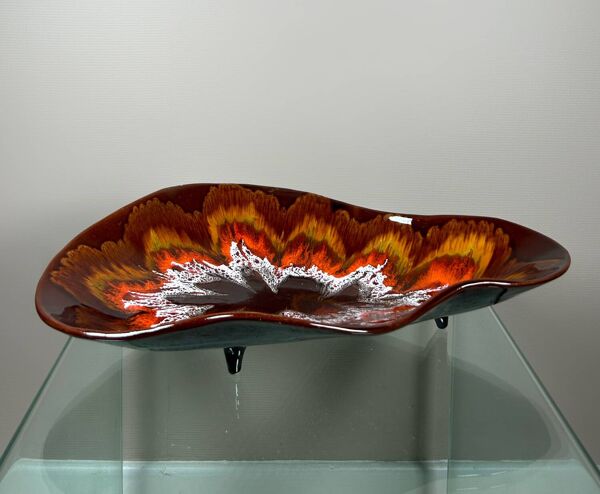 Grande coupe tripode Vallauris années 60