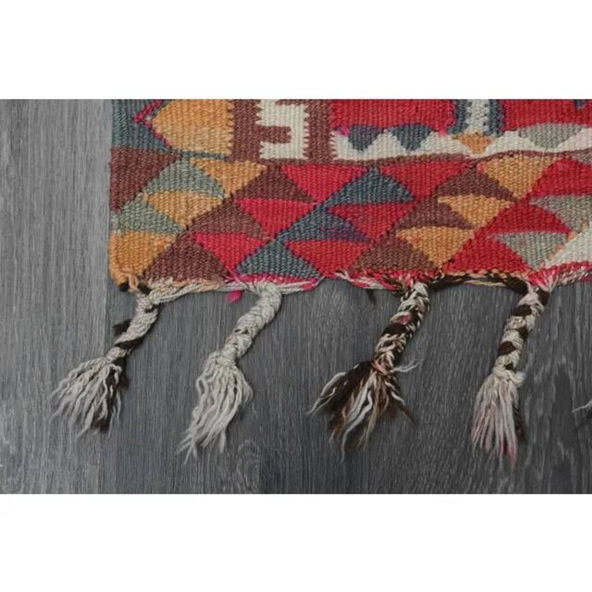 1970s Vintage Turkish Oushak Handmade Wool Cotton Pink Runner Rug 100x322