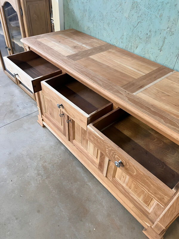 Bahut enfilade vintage en bois brut