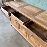 Bahut enfilade vintage en bois brut