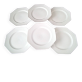 6 flat plates made of Limoges porcelain