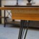 Oak table with cast iron and bronze legs, Italian design, 1960s