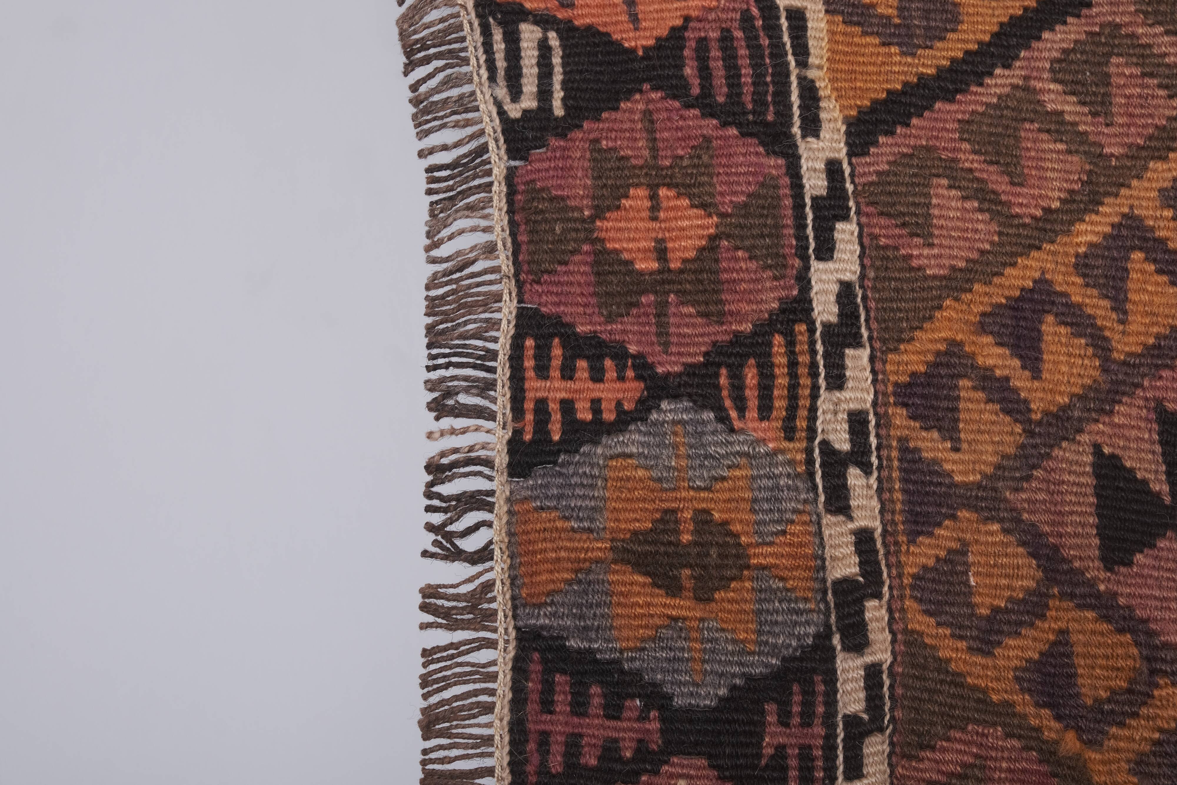 Vintage Turkish rug from Oushak, handwoven 132x360 cm