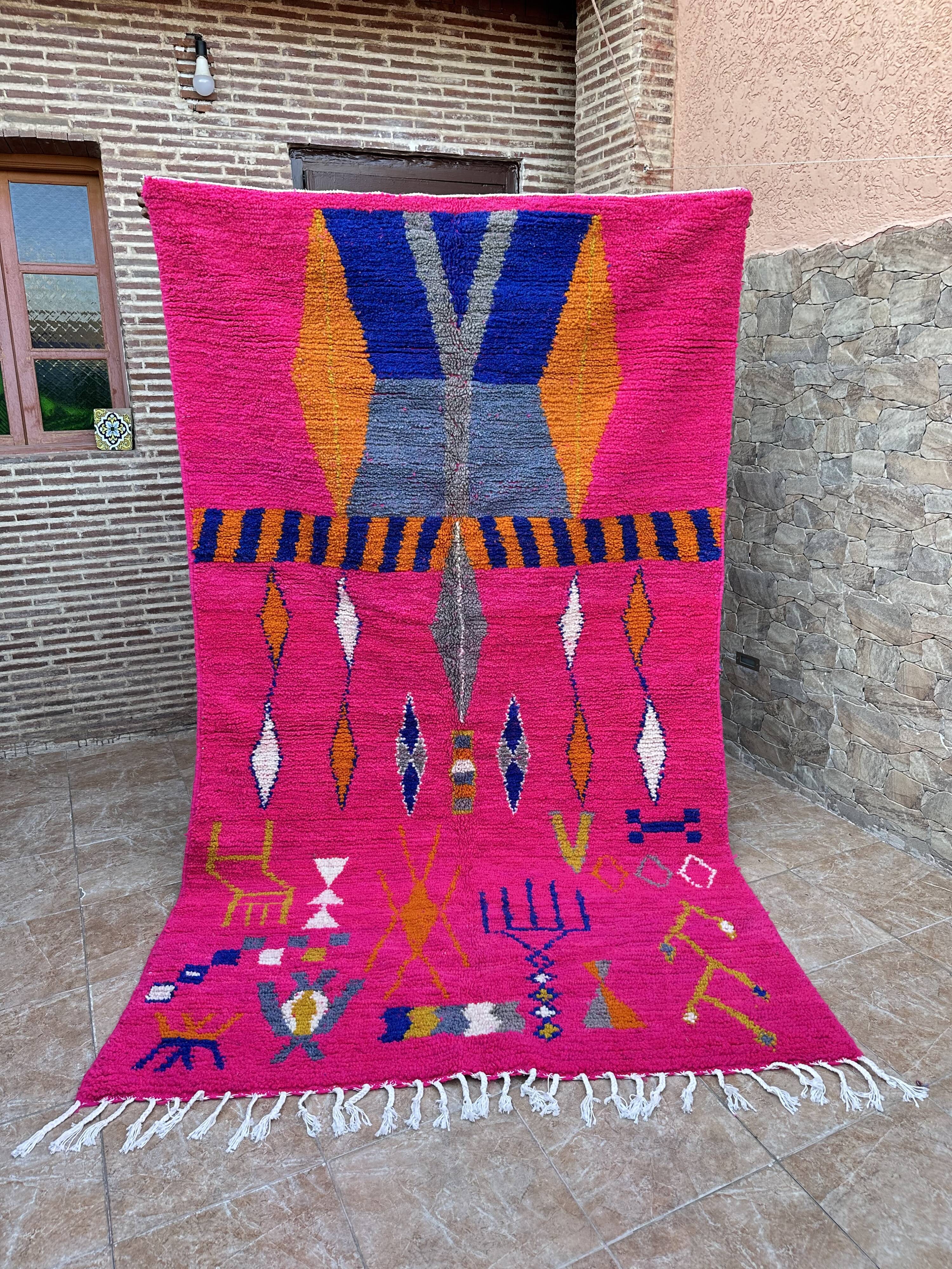 Authentic Moroccan Berber rug, Azilal, new and colorful, 256x150cm