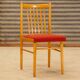 Lot de 5 chaises bois et tissu rouge
