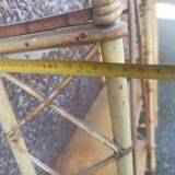 Pair of wall shelves vintage in rattan bamboo wicker