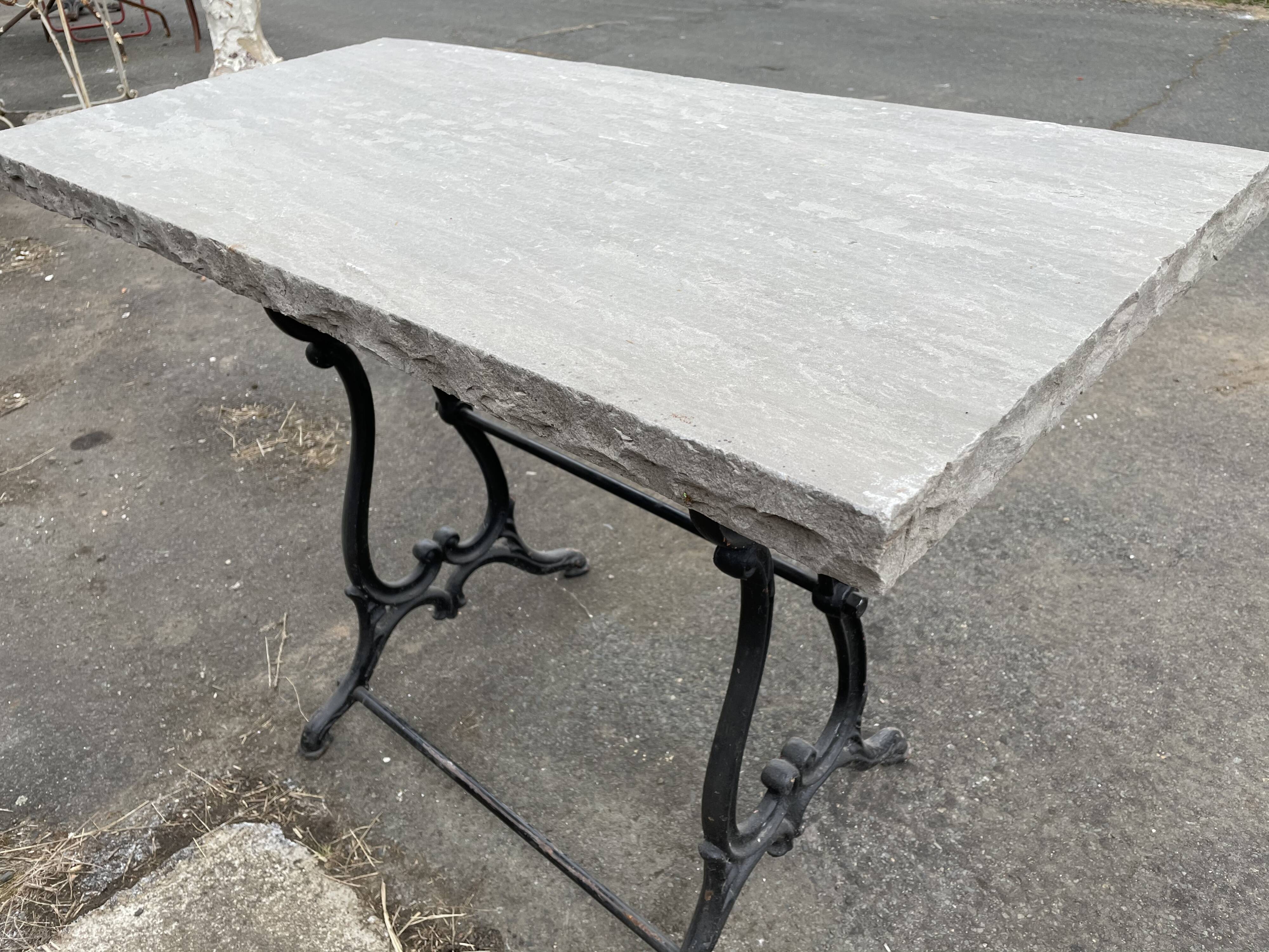 Garden table foot cast iron stone tray