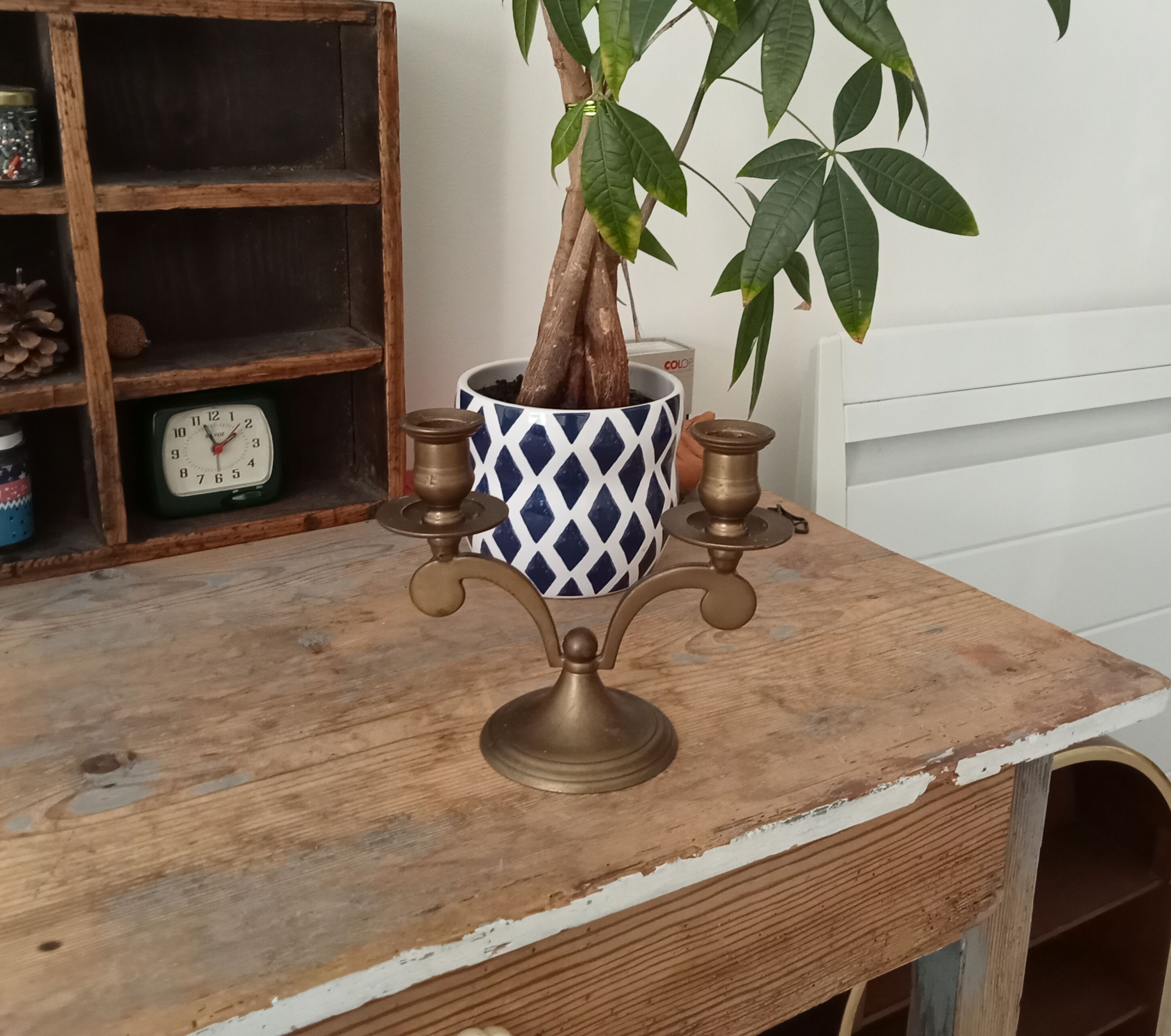 Vintage solid brass chandelier
