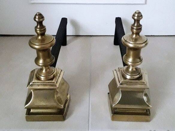 Paire de chenets vintage.