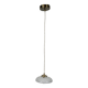 Vintage suspension in white opaline with a bulged shape – 1960s lampshade, brass.