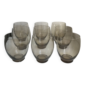 lot de 9 grands verres - art