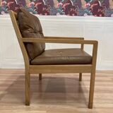 Scandinavian design leather armchair "Bernt Petersen" 1960.