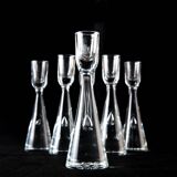 6 small glass candle holders by Bent Severin for Holmegaard