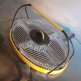 Vintage apero tray, moulded glass, wood and black steel, mirror some natural wear stains.