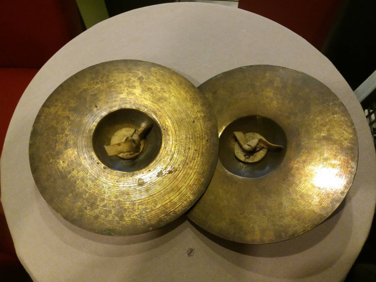 Pair of brass cymbals